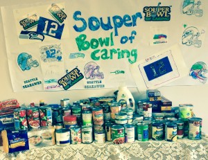 The youth of Sumner First Christian Church helped collect 218 food items for the Sumner Food Bank
